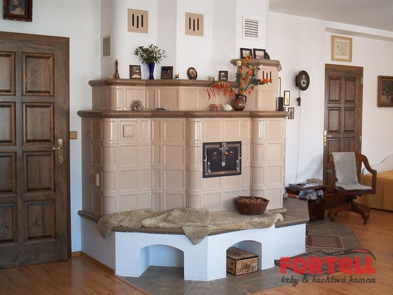 Kachlová kamna Rámeček-béžová